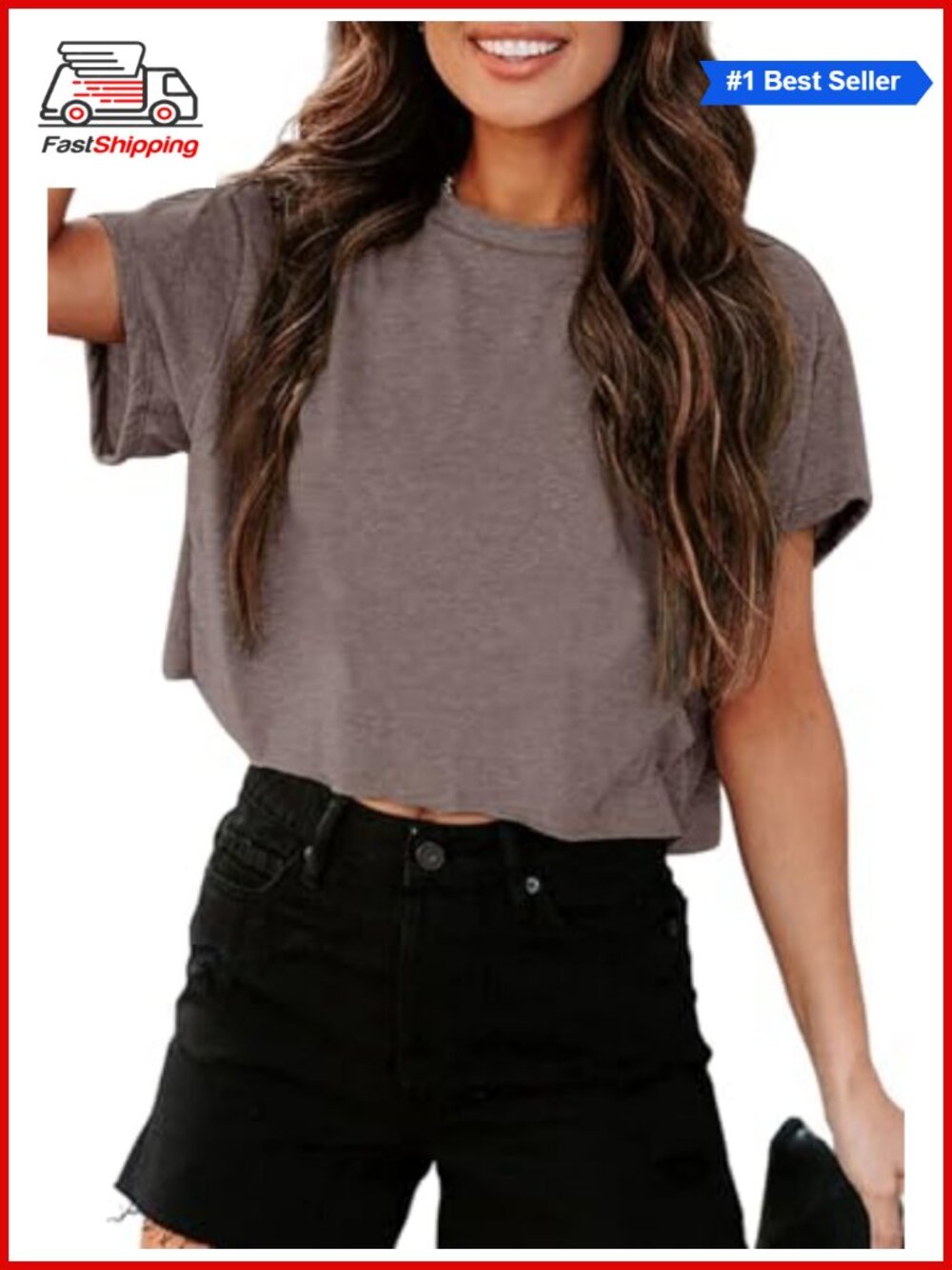 ✨ Tankaneo Women Short Sleeve Cropped T-Shirt Crew Neck Summer Top